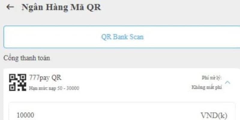 Nạp tiền qua mã QR code